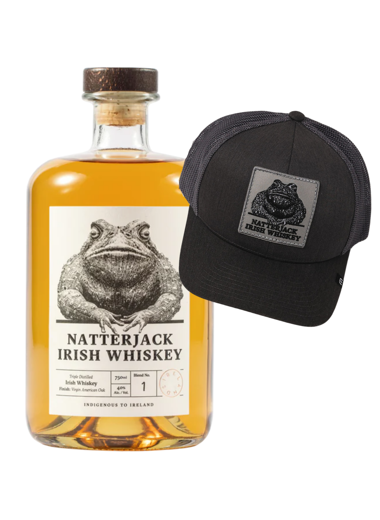Charcoal Gray Trucker Hat + Whiskey